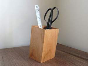 Boîte de rangement de papeterie de bureau en bois pour crayons - Product Image 2