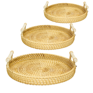 Eleve su hogar con nuestra bandeja de ratán: una cesta tejida a mano versátil para el almacenamiento de alimentos y una organización elegante - Product Image 1