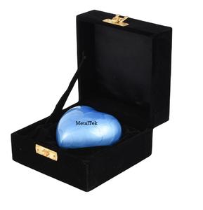 Urna pequeña de recuerdo de Metal de alta calidad con forma de corazón de peltre gris mate, cenizas conmemorativas para adultos, cremación funeraria decorativa de mesa - Product Image 6