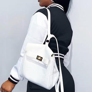 Streetwear pour femmes, vestes universitaires en laine recadrée de style vintage, veste de baseball à manches en cuir avec broderie en chenille personnalisée - Product Image 3