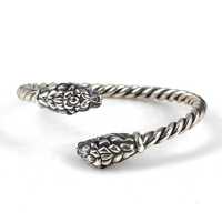 Bracelet pour homme NUSRET en argent sterling 925 avec tête de lion torsadée |   Bijoux turcs artisanaux romantiques sur mesure