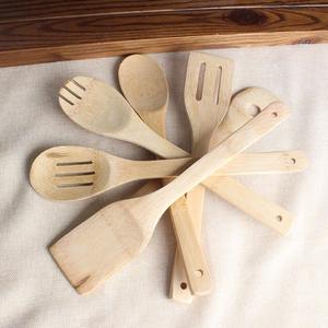 Utensilios de cocina de bambú de la mejor calidad al precio más barato, juego de espátulas naturales biodegradables - Product Image 2