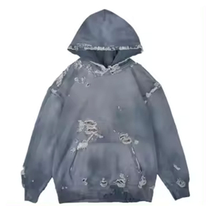 Sudaderas Vintage Extra Grandes Desgastadas con Lavado Ácido para Hombre, al por Mayor, Ligeras, 100% Algodón, para Invierno - Product Image 5