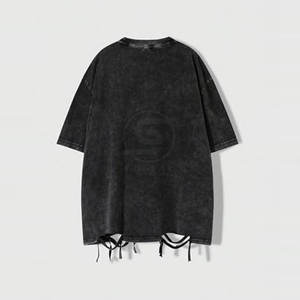 Camiseta Holgada con Estampado Urbano y Transpirable para Hombre, Superventas, 100% Algodón, Ligera, Camisetas Desgastadas para Hombre - Product Image 2