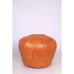 Pouf en cuir marocain fait main, repose-pieds ottoman traditionnel, pouf artisanal, décoration intérieure, siège ottoman bohème pour salon - Product Image 1