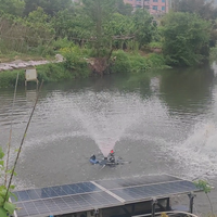 Aérateur Fontaine Flottante, Pompe Submersible Haute Puissance pour la Production d'Oxygène pour Étang, Lac, Barrage, Décoration de Jardin