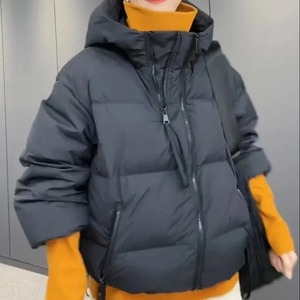 Chaqueta de algodón de invierno para mujer, nuevo estilo, versión coreana, chaqueta holgada con capucha, cuello levantado, transpirable, nailon estampado a la moda - Product Image 3