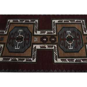 Vintage Accent Rug, 3.2x6.9 ft Turkish Rug, <b>Red</b> Floral <b>Wool</b> Rug - Product Image 5