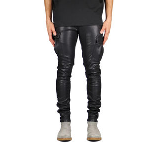 <b>Men's</b> New Style Casual <b>Leather</b> Pants Slim Fit Solid Color High Mid Waist Lightweight Winter Autumn Online Fashion - Product Image 1