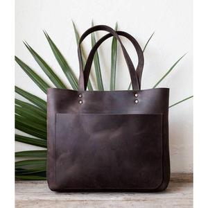 Bolsos de Mano de Cuero Genuino para Mujer, Ecológicos, de Gran Capacidad, Impermeables, de Piel de Vaca Auténtica, Tamaño Personalizable, Hechos en India - Product Image 4