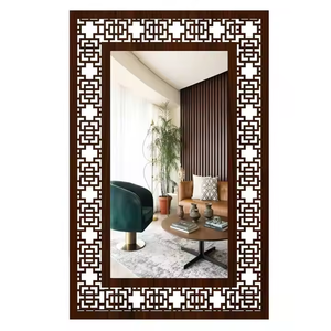 Azora Industries Beau miroir en bois de courtoisie rectangulaire antique avec miroir de couleur noyer Vente directe d'usine - Product Image 3