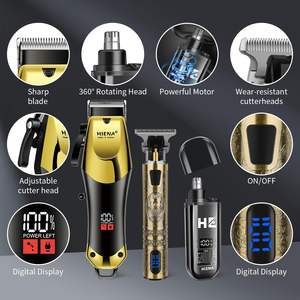 Ensemble de tondeuses à cheveux sans fil professionnelles pour hommes, rechargeables par USB, kit de tondeuses à cheveux alimentées par batterie, tondeuse à poils du nez et des oreilles - Product Image 1