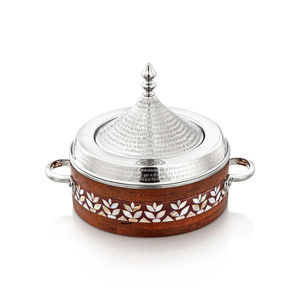 Contemporary Hot <b>Pots</b> with Golden and Polished Metal Knob Designed for Versatile Use As a Stylish and Food Storage Solution - Product Image 3