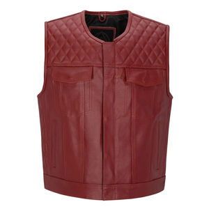 Gilet en cuir pour homme sur mesure, style moto SOA, groupe de motards, coupe décontractée, haute qualité, vente chaude, gilet en cuir pour homme - Product Image 2