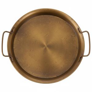 Bandeja Redonda de Hierro Galvanizado Hecha a Mano para Servir Alimentos, Acabado en Cobre Antiguo, Bandeja para Servir Comida y Bebidas en la Mesa de Comedor - Product Image 2