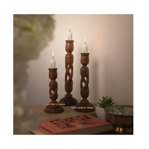 Modern Look With High Finishing Wood White Candle Holder Stand Hot Selling & Wholesale Candle Holder for Home and Restaurant - Product Image 2