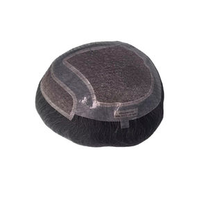 Perruque en cheveux humains vierges Remy indiens, toupet, vague naturelle, trame unique pour prothèse capillaire en dentelle Taz - Product Image 3