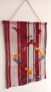 Alfombra roja Vintage para colgar en la pared, diseño moderno, tejido turco a mano, sobreteñido para Diwali, boda, cumpleaños, decoración - Product Image 2