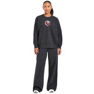 Ensembles de sweatshirts à logo personnalisé pour femmes Printemps Automne Pull à capuche 2 pièces Ensemble de sweatshirts à capuche en coton Pantalons de survêtement à jambes larges - Product Image 3