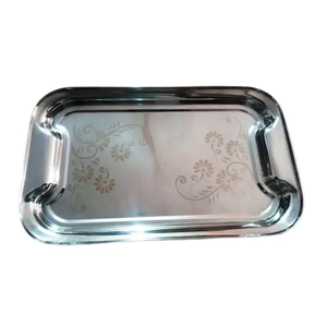ถาดเสิร์ฟอาหารสแตนเลสทรงสี่เหลี่ยมลึกถาดเสิร์ฟอาหารสำหรับบุฟเฟ่ต์ดีไซน์แกะสลักที่สวยงาม - Product Image 3