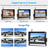 Caméra de tableau de bord solaire magnétique avec système de surveillance DVR 9 pouces sans fil et alimentation solaire pour voiture, camion, camping-car, remorque