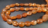 Batu Permata Sunstone Oranye Alami 8 Untai Dipoles 6-12mm Manik Oval Halus Berkualitas Tinggi Warna Bermain Api Grosir Afrika