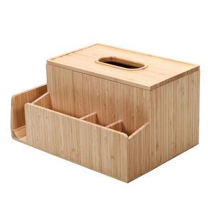 Caja de pañuelos hecha de materiales naturales, tamaño personalizable bajo pedido, caja de pañuelos multifuncional, caja de papel con un compartimento - Product Image 1