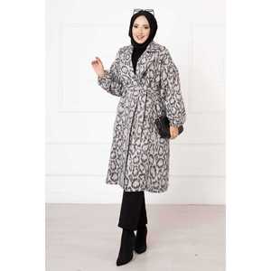 Abrigo de Cachemira Reversible con Estampado de Leopardo para Mujer, Estilo Vintage Largo, con Capucha, Decoración de Botones, Ropa de Invierno Informal, Talla XL - Product Image 4