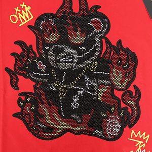 Último diseño de diamantes de imitación Camiseta de algodón al por mayor verano Streetwear Rhinestone camisetas nuevo estilo Rhinestone camisetas - Product Image 3