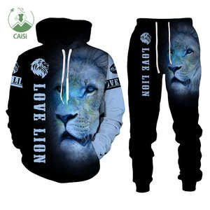 ชุดวอร์ม3D มีฮู้ดสำหรับผู้ชายชุดวอร์มแฟชั่นลายสิงโตออกแบบได้ตามต้องการ - Product Image 2