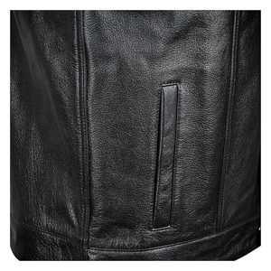 Logotipo personalizado Ligero Hombres Moto Chaleco de cuero Chaleco de invierno de cuero al aire libre Motocicleta en estilo personalizado Chaleco - Product Image 4