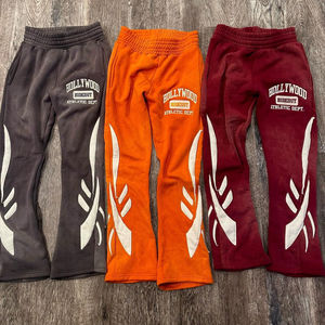 OEM personalizado Top Flare trajes de sudor para el último diseño bordado apilado Puff estampado sudor trajes ácido lavado chándal con logotipo - Product Image 2