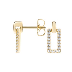 Pendientes de aro de diamante con corte IGI de oro auténtico CERTIFICADO DE 14K para mujer, joyería fina de moda de alta calidad, nuevo pendiente de moda - Product Image 1