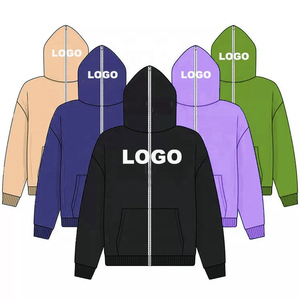 Vente en gros de vêtements de rue en éponge française 100% coton Oem personnalisé sweat à capuche vierge surdimensionné et lourd sweat à capuche zippé personnalisé sur toute la surface - Product Image 1