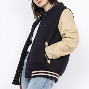 Wholesale Varsity <b>Leather</b> Sleeves <b>women</b> Lettermen Jacket <b>top</b> quality new fashion street wear <b>leather</b> varsity jackets - Product Image 2
