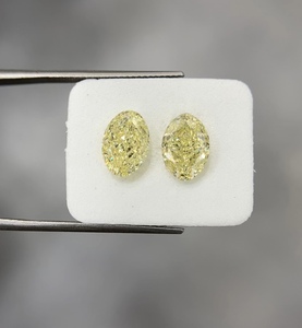 เพชรแท้ทรงรีเจียระไนแบบ EX สีเหลืองอ่อนสวยงาม น้ำหนัก 2.07 กะรัต ความสะอาดระดับ VS2 ราคาโรงงานโดยตรง - Product Image 1