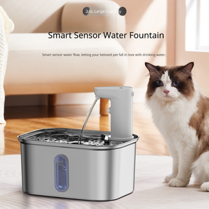 Wireless Cat Water Fountain <b>Stainless</b> <b>Steel</b> Battery Operated <b>Dog</b> Water Dispenser Motion Sensor Automatic Pet Drinking <b>Bowl</b> Quiet - Product Image 3