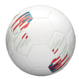 Top Quality Soccer Ball <b>White</b> Red Teal Brush Stroke Pattern Match Grade Outdoor Professional Training <b>Football</b> Durable - Product Image 2