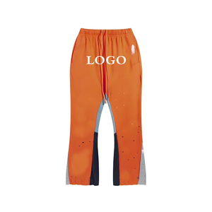 Pantalons de survêtement en velours côtelé droits sur mesure en gros - Pantalons de jogging évasés pour hommes, vêtements de rue décontractés, bas 100% coton - Product Image 6