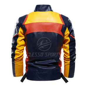 Veste de moto pour homme en cuir véritable, prix imbattable, couleur unie, vente en ligne - Product Image 3