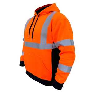 เสื้อมีฮู้ด Hi Viz ของผู้ชายพร้อมเทปสะท้อนแสงปิดซิปเสื้อสวมเพื่อความปลอดภัยทางถนน - Product Image 1