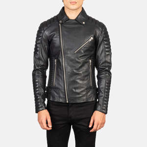 Reversible <b>Sheepskin</b> Cowhide Biker <b>Jacket</b> Genuine Leather Autumn XS Coated ODM - Product Image 4