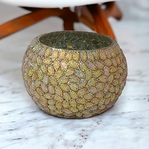 Récipients et bocaux en verre de bougie de nuances beiges multicolores vides de haute qualité fabriqués à la main pour la maison et le jardin uniques décoratifs de luxe - Product Image 5