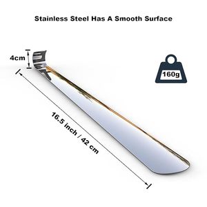 Chausse-pied long en métal - Chausse-pied pour hommes, femmes, enfants, seniors, chausse-pieds de 16,5 pouces de long pour bottes, ou chausse-pieds extra longs - Product Image 3