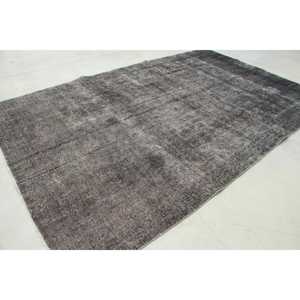 Alfombra Turca Extra Grande de 7.6x11.8 pies, Alfombra de Lana Ikat Vintage Gris y Negra - Product Image 3