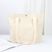 Sac fourre-tout réutilisable en toile de coton naturelle épaisse certifiée GOTS, 12 oz, avec poignées, pour le shopping, sérigraphié, OEM/ODM PFIVE Medium