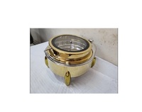 Chauffe-Plat Électrique/à Vapeur de Luxe Carré Doré en Acier Inoxydable 150L avec Couvercle Hydraulique pour Buffet