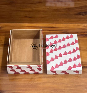 Tradebyd Incrustation d'os floral fait à la main et boîte à bijoux vadrouille pièce de rangement décorative pour cadeau par Tradebyd - Product Image 3