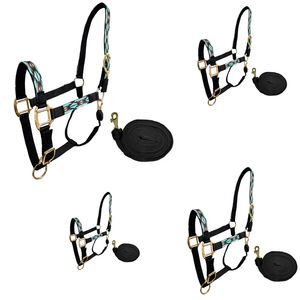 Collier de tête personnalisé licou avec raccords en laiton massif Vente en gros d'équitation Collier de tête licous selle anglaise en nylon - Product Image 6