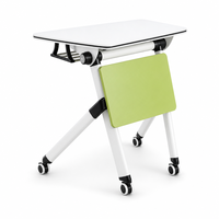 Table d'étude mobile pliable et empilable avec siège et roulettes pour l'éducation et la formation en gros pour les écoles